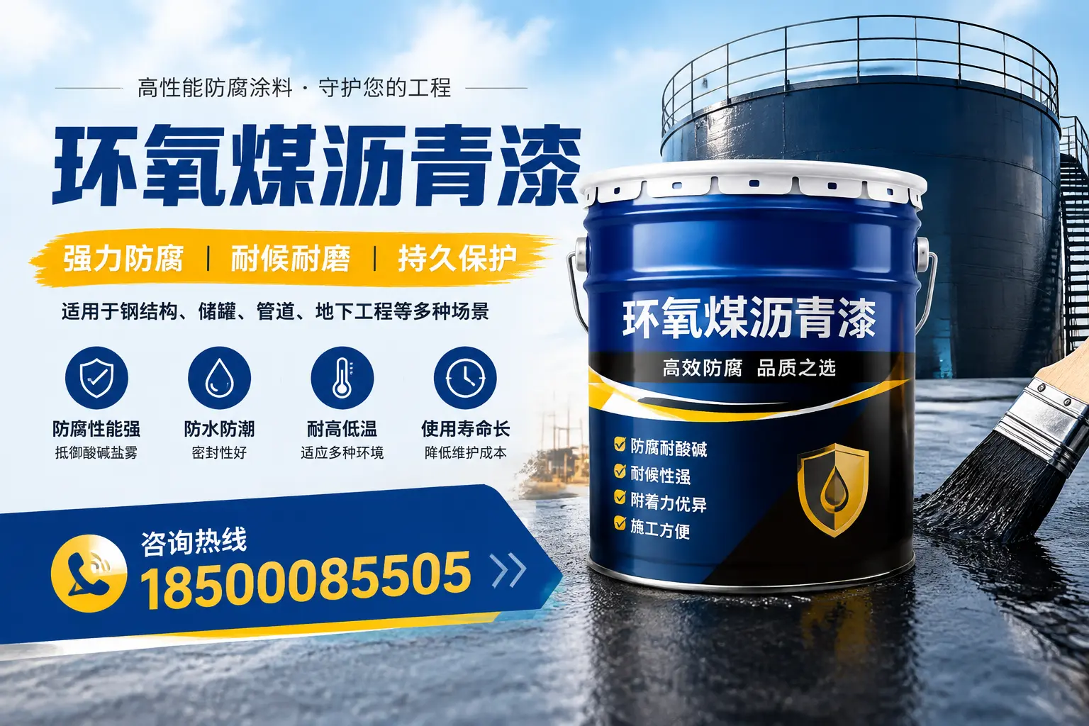 环氧煤沥青漆在工业中的应用，花山企业的选择